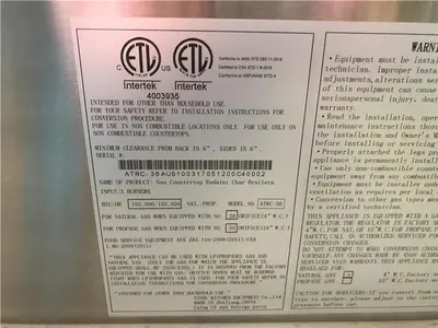 Used CORNNERTON KABOB -36 Gas Cooking Equipment British Columbia CA | Surrey Food Equipment #1399789