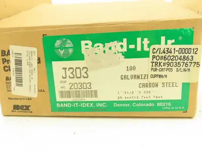 Band-It Idex J303 Galvanized Carbon Steel Clamps Box of 100 Clamps