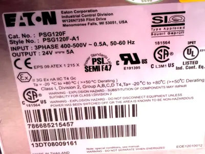 NEW EATON PSG120F POWER SUPPLY 120W 3PHASE PSG120F-A1