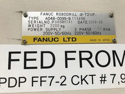USED 2008 FANUC ROBODRILL ALPHA-T21IFL