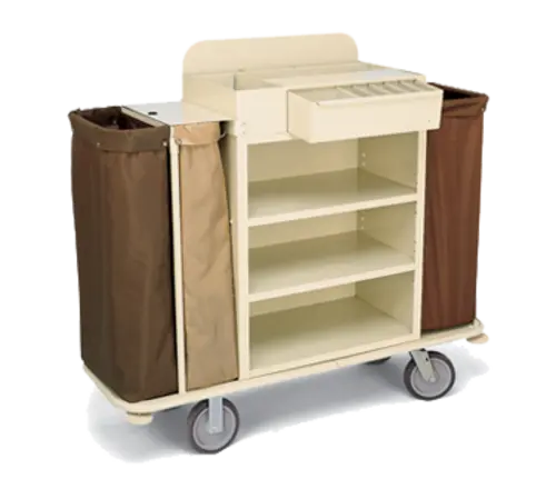 Forbes Industries Housekeeping Cart w/ (3) Shelves & (3) Bags - 30"L x 18"W x 36"H, Steel (2157)