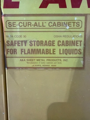 USED SE-CUR-ALL safety storage cabinet
