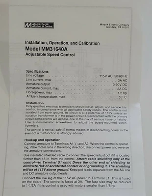 NEW minarik MM31640A