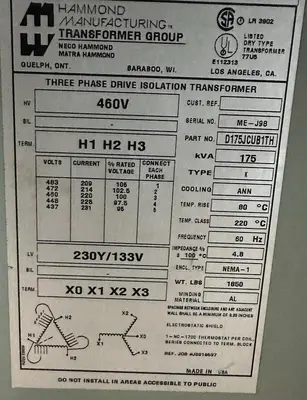 Used HAMMOND _UNKNOWN_ Miscellaneous Equipment (Electrical & Power) Ohio US | Surplus Asset Holdings #1209828