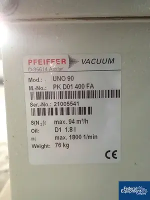 USED Pfeiffer Vacuum Pfeiffer Vacuum System, Model WU850, 55 CFM