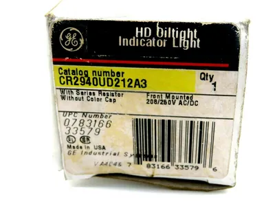 NEW GENERAL ELECTRIC CR2940UD212A3 OILTIGHT INDICATOR LIGHT