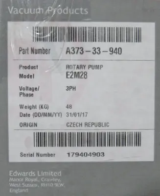 NEW EDWARDS E2M28 ROTARY VACUUM PUMP A373-33-940