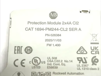 USED ALLEN-BRADLEY CIRCUIT PROTECTOR 2X4A CLASS 2 24VDC SER A