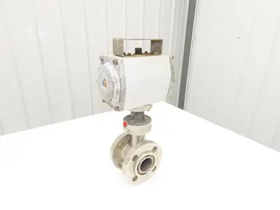 Warren Controls 1.5" CW-12MW  Ball Valve Flanged w/Pneumatic Actuator