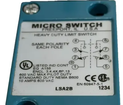 NEW HONEYWELL MICRO SWITCH LSA2B LIMIT SWITCH