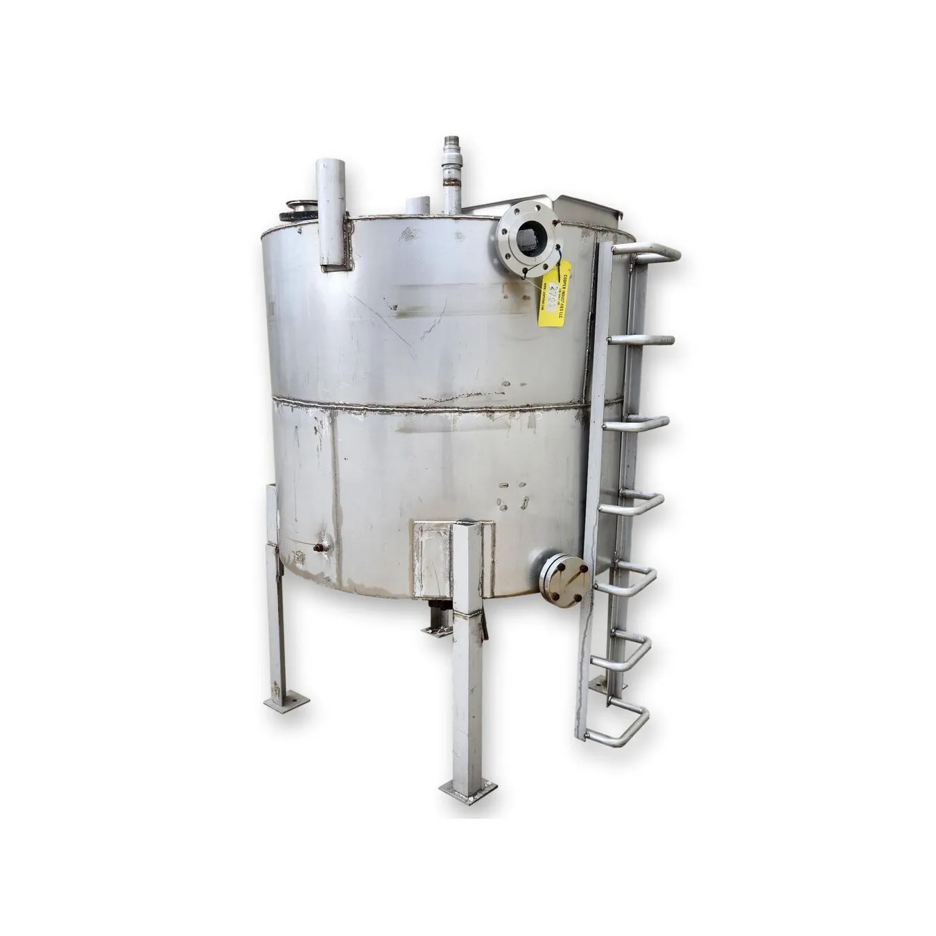 Used 600 Gallon Stainless Steel Industrial Tank with ladder