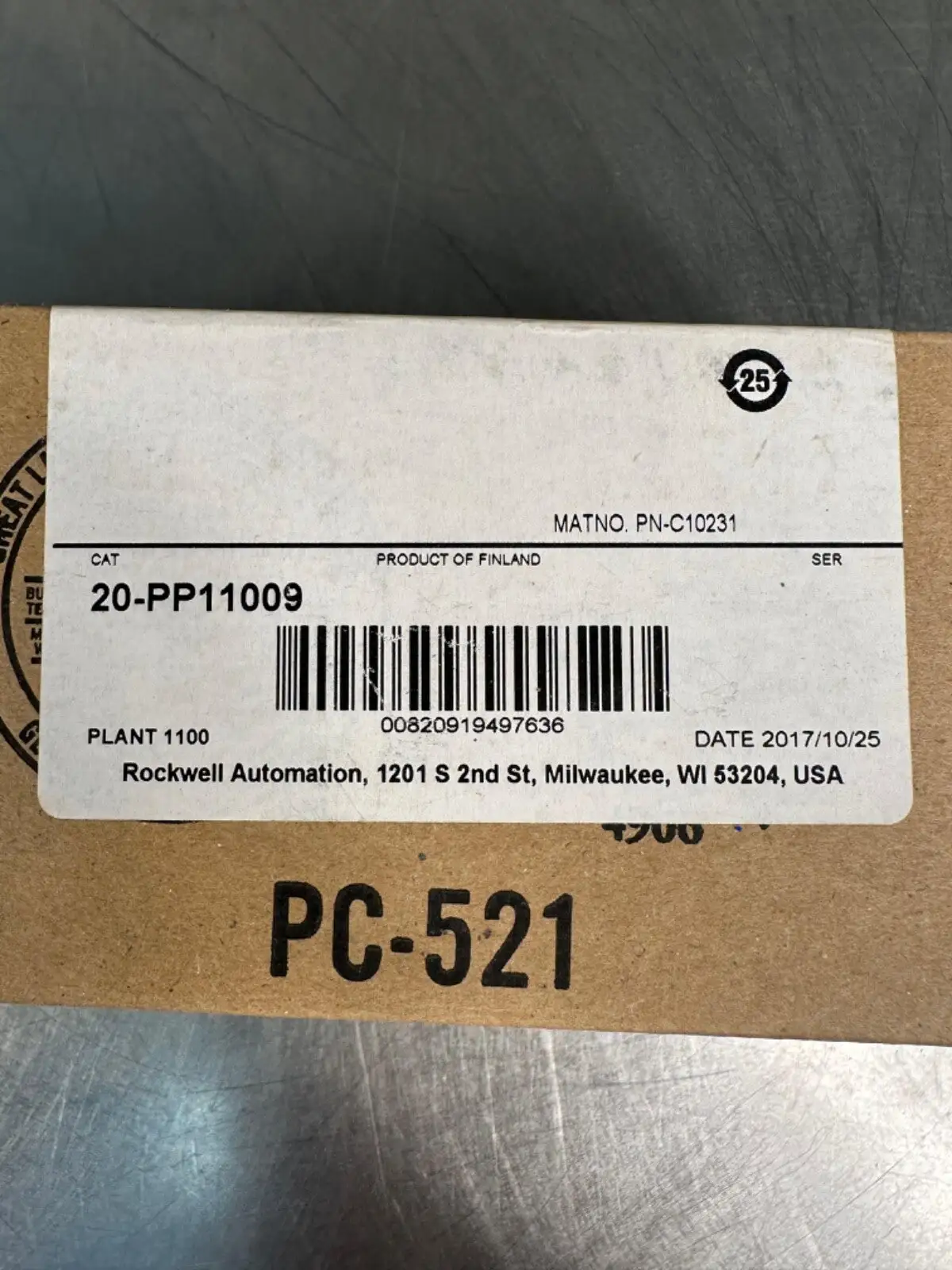 USED Allen-Bradley 20-PP11009