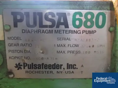USED Pulsafeeder Pulsafeeder Diaphragm Pump, Model 680-S-E, S/S, 0.5 HP