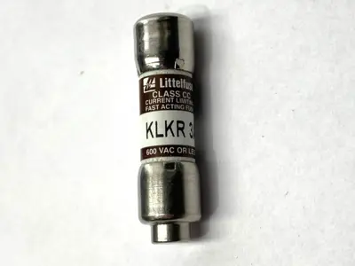 USED LITTELFUSE FAST-ACTING CURRENT-LIMITING FUSE CLASS CC 600V 3A BOX OF 8