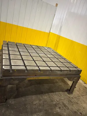 6' X 6' STEEL SLOTTED WORK LAYOUT TABLE WITH DIRECTIONAL T SLOTS: YOBRO #24457