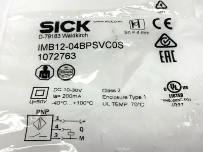 New | in-Stock SICK Inductive Proximity Sensor M12 4mm Sensing Range 1072763 Proximity Sensors Michigan US | Maverick Industrial Sales #1389565
