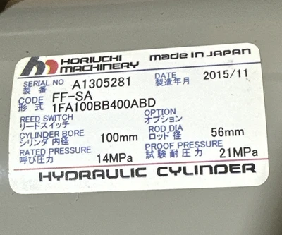 New | in-Stock HORIUCHI MACHINERY 1FA100BB400ABD Cylinders Indiana US | J&J Industrial Supply #1292088