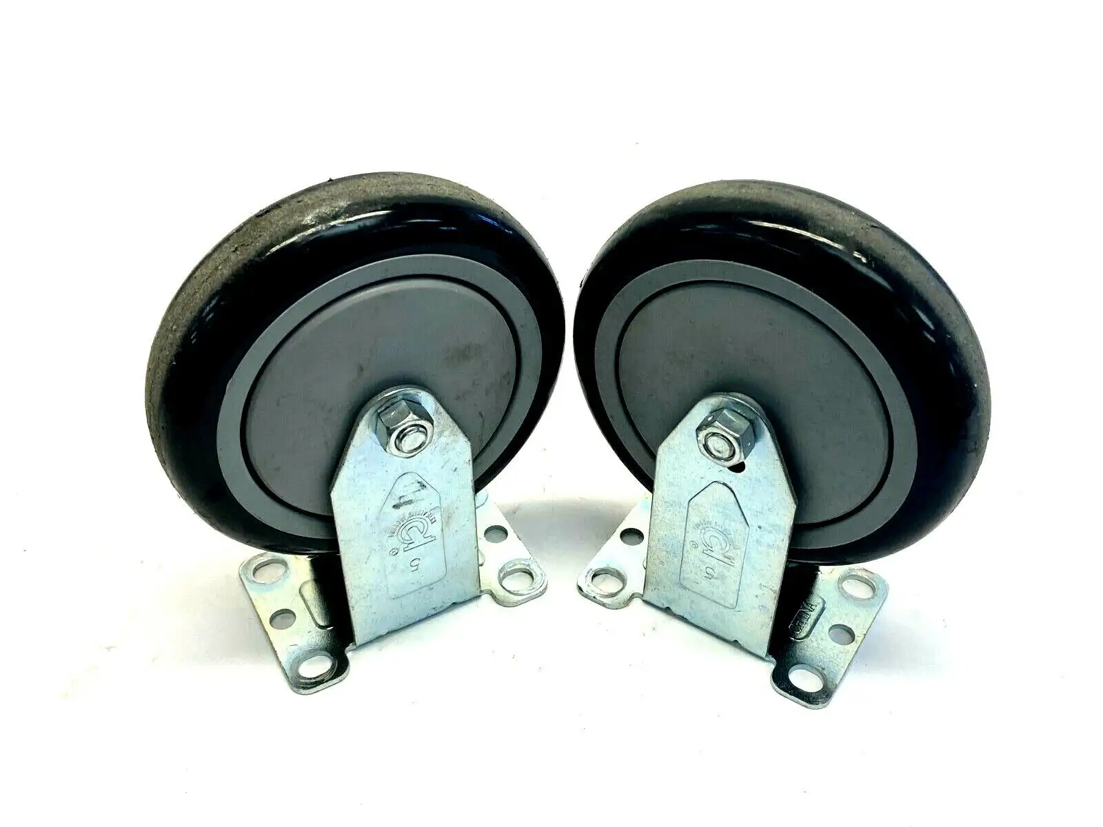 USED DURABLE SUPERIOR CASTERS SERIES 14 FLAT TREAD RIGID MOUNT CASTERS