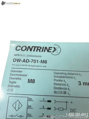 New | in-Stock CONTRINEX DW-AD-701-M8 Proximity Sensors Kentucky US | Industrial Parts R Us Inc. #1459990