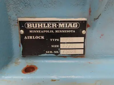 Buhler-Miag 22/22 MPSE Blow Thru Rotary Airlock Feeder Valve 8x8" Square Flange