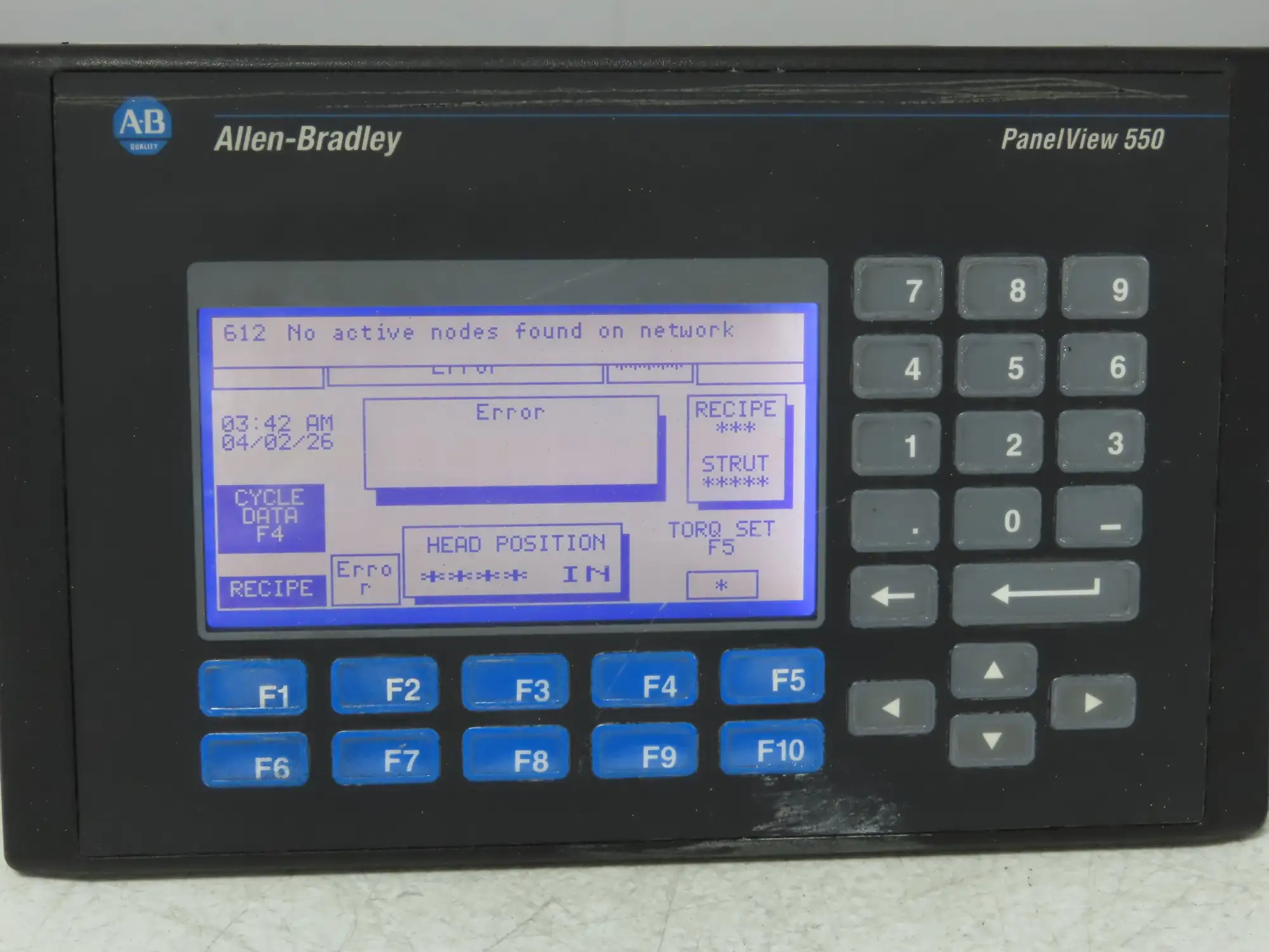 Allen Bradley 2711-B5A5 PanelView 550 HMI Control Panel Ser H FRN 4.46 100-240V