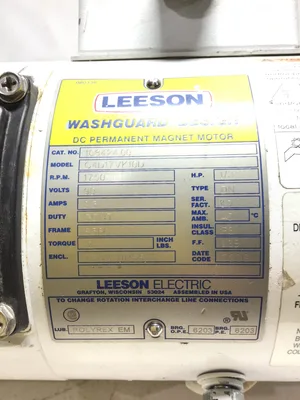 LEESON WASHGUARD C4D17VK10D DC Permanent Magnet Motor 1750 RPM 90V 3.5Amps