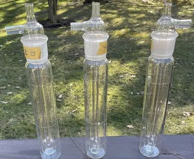 PYREX Gas Washing, Tall-Form, Cylinder Glass Bottles With Stopper