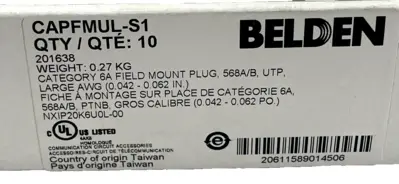 NEW BELDEN CAPFMUL-S1 CAT 6A FIELD PLUG CAPFMULS1 BOX OF 10
