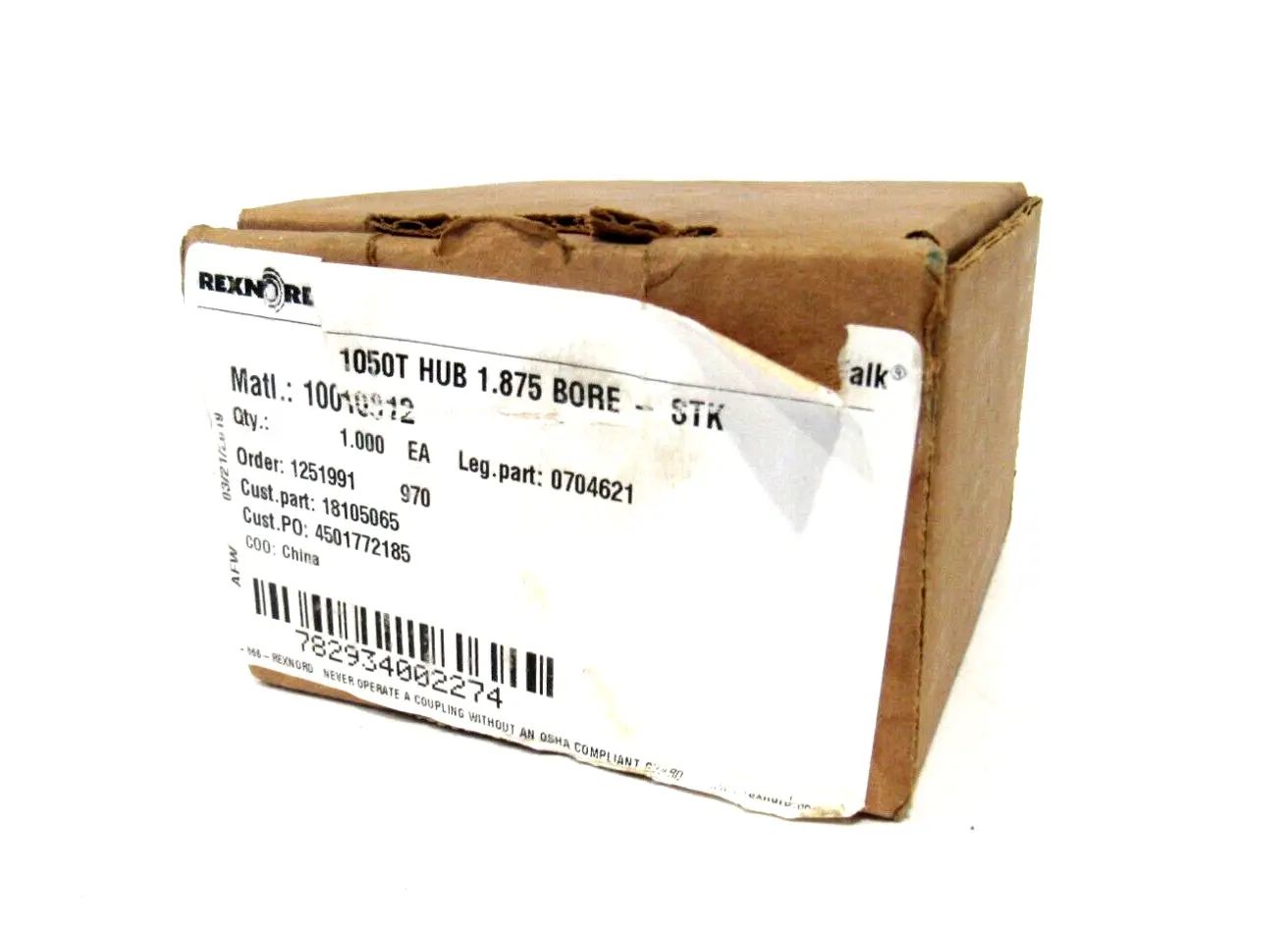 NEW REXNORD 0704621 COUPLING HUB 1050T SIZE