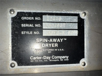 Carter Day DDY3-X Spin Dryer