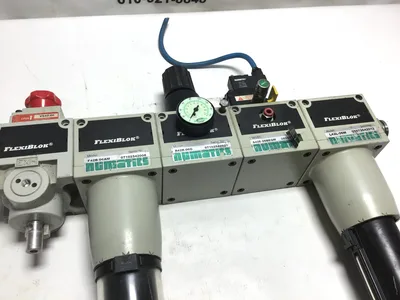 Numatics FlexiBlok Pressure Regulator/Filter/Lubricator/Soft Start Valve Combo.