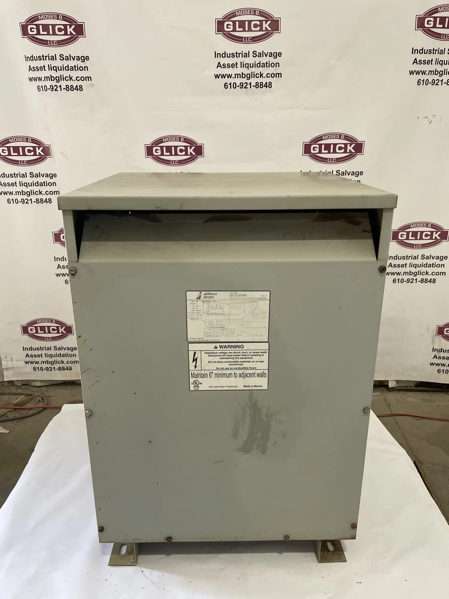 Jefferson Electric 421-7225-000 50 KVA Transformer 1 Phase Step Down