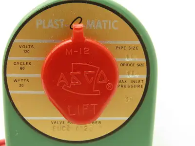 Plast-o-matic EUC2V8G20 PVC Automatic Control Valve Pneumatic 1/8" 120V Coil
