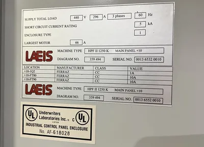 USED 2007 LAEIS LAEIS HPF II 1250 K PRESS