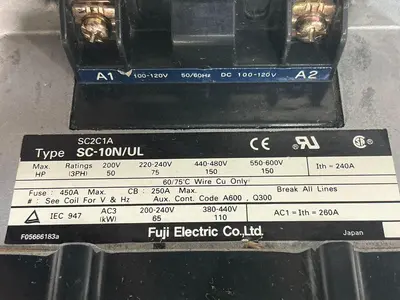 Used FUJI ELECTRIC SC-10N/UL PLC Contactors Michigan US | Ideal Machinery #1261491