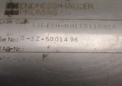 USED ENDRESS HAUSER 33FT1H-RH1ED11D21A PROMAG FLOWMETER 4"