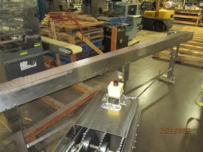 Hanover 6" wide x 14-ft Long Stainless Steel Flat Top Chain Conveyor