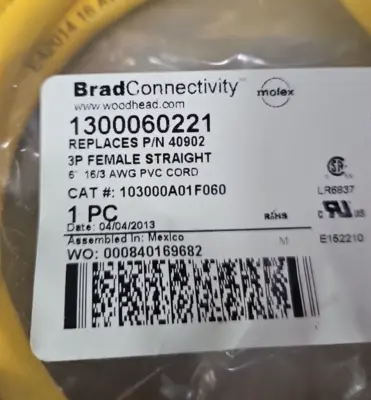 Bradconnectivity 103000A01F060 Cordset 3P Femael Straight loc5E26