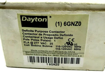 NEW DAYTON 6GNZ0 DEFINITE PURPOSE CONTACTOR