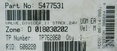 NEW TRABON LUBRIQUIP 5477531 VALVE DIVIDER 11 STACK 24V