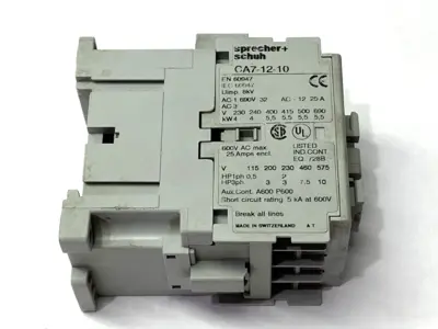 USED SPRECHER+SCHUH IEC CONTACTOR 3-POLE 12A 24V