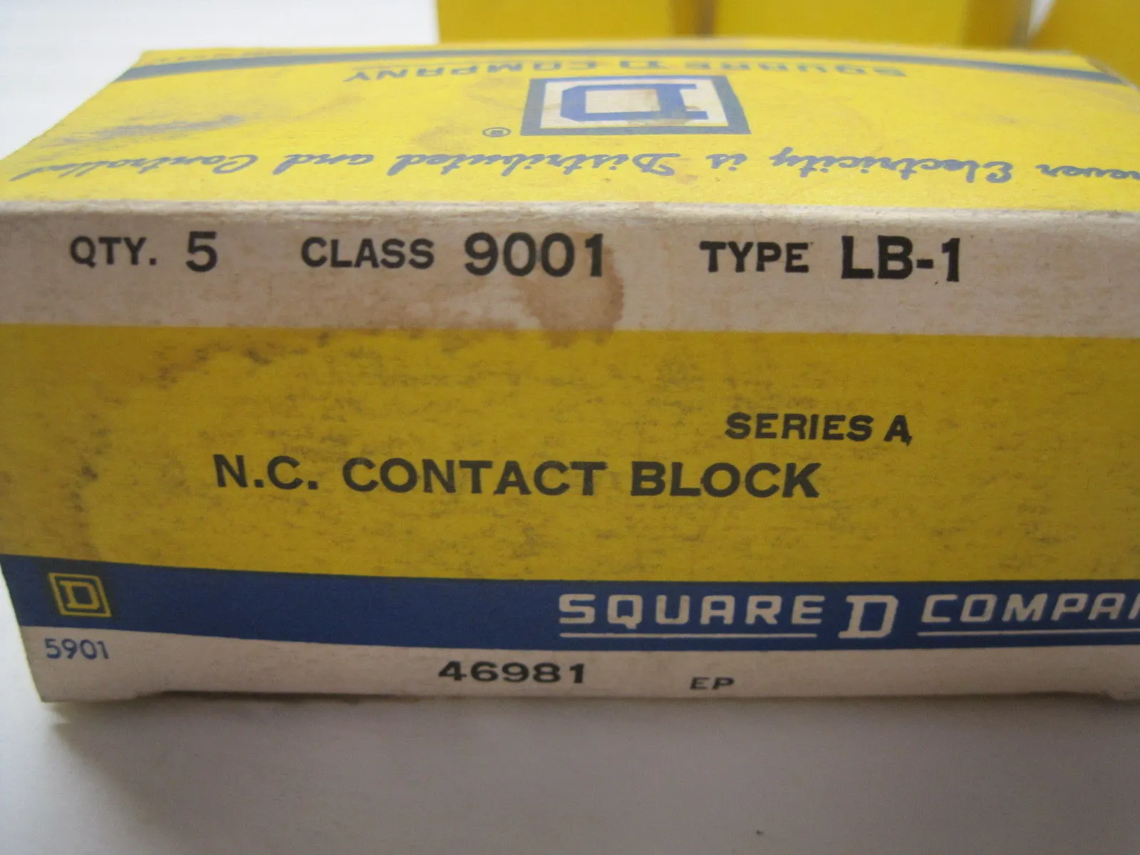 5 NEW SQUARE D 9001-LB-1 CONTACT BLOCK 9001LB1