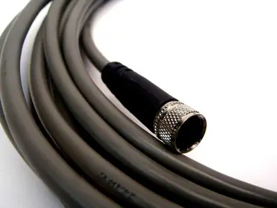 LL101096 | Gray 15' M8 Cordset to Flying Leads 3 Wire 300V 24AWG - Used