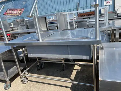 Used Falcon Restaurant Supply Used 60" Stainless Steel Ice Down Salad Bar Buffet - SS196 Food Displays Illinois US | Falcon Restaurant Supply #1375981