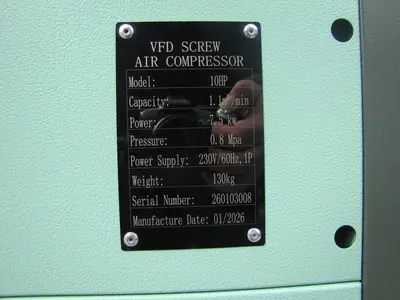 2026 Maximus 10 HP Rotary Screw Air Compressor VFD 230V Single Phase