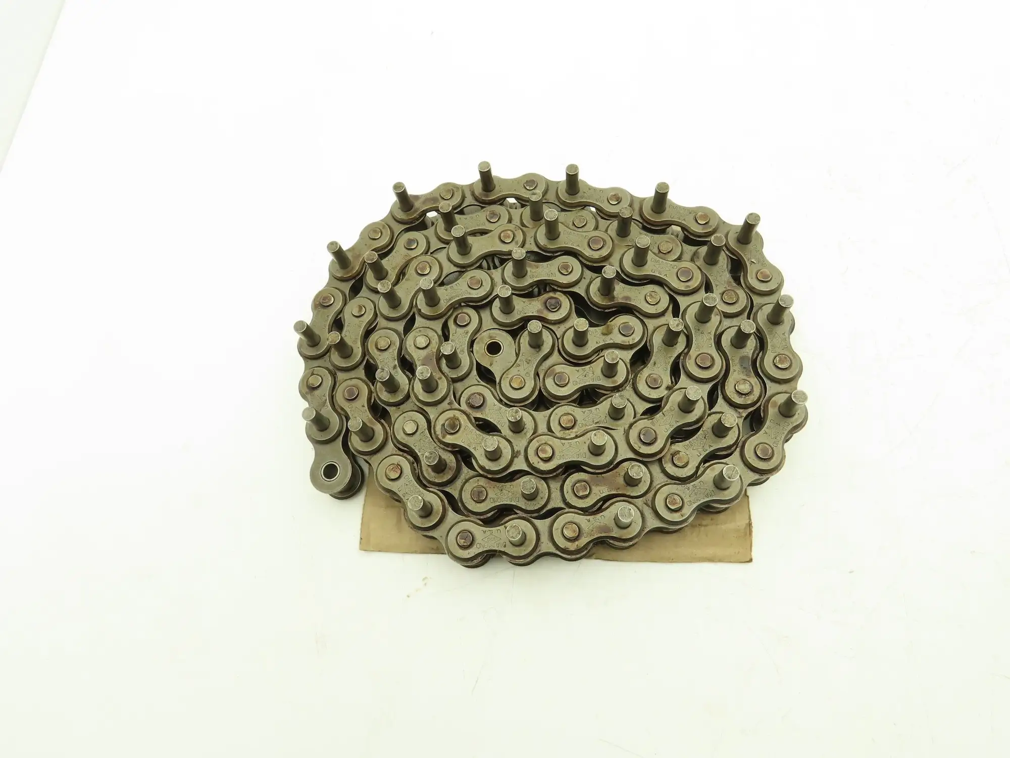 Diamond Roller Chain #100 Riveted E1 Pin Attachment 10' Single Strand 1.25"Pitch