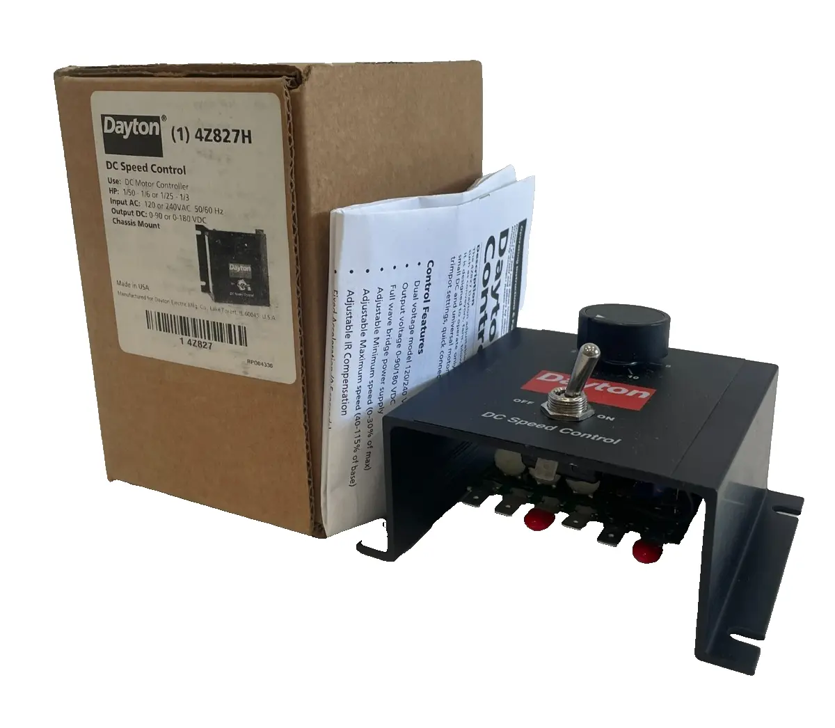 NEW DAYTON 4Z827H DC SPEED CONTROL HP 1/50-1/6 or 1/25-1/3
