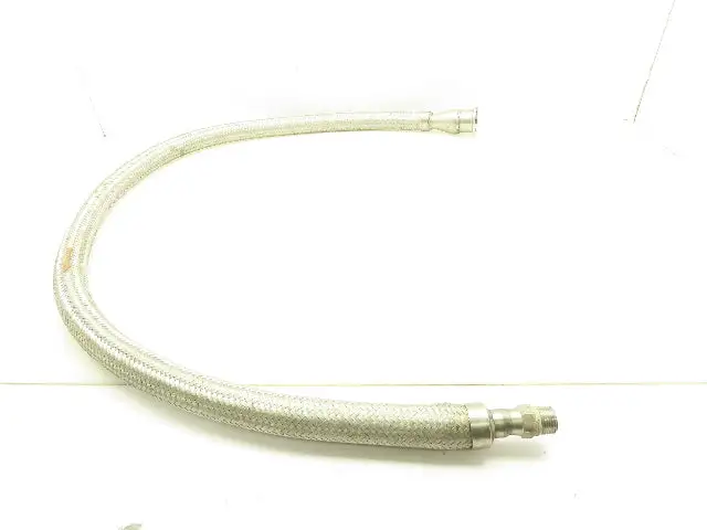 1-1/4" OD x 3/4" ID Stainless Braided Flex Hose 1-1/2" Tri Clamp x 1/2" NPT 55"L