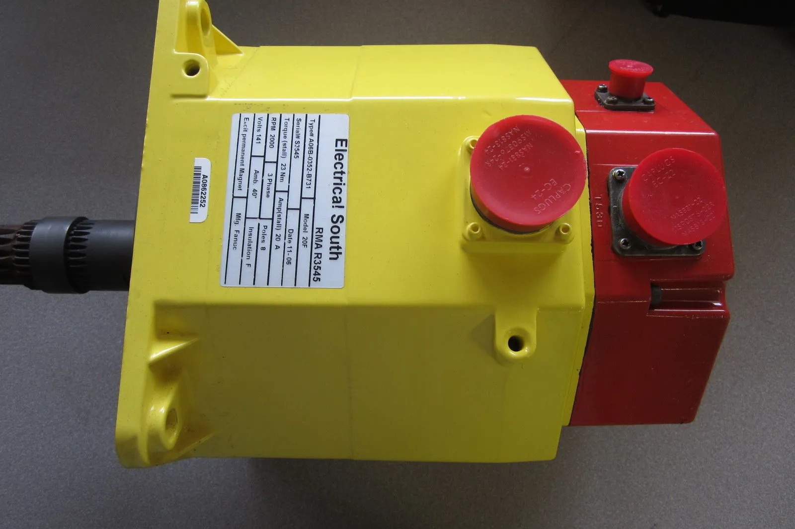 FANUC SERVO MOTOR A06B-0352-B731 MODEL 20 F A06B0352B731