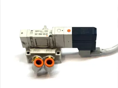 USED SMC 5‑PORT SOLENOID VALVE 2‑POSITION SINGLE 24VDC M12 1/8 NPT